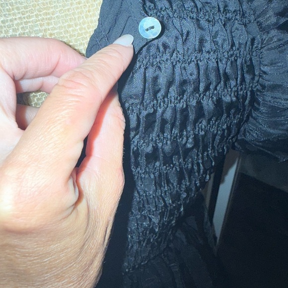 En Saison Black Ruched Smocked Midi Dress - Picture 6 of 8